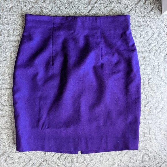LES Ravisseurs Wool purple pensil skirt size 12 @K - Picture 2 of 11